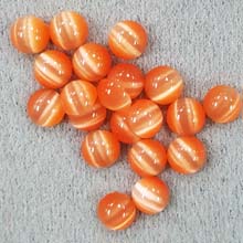 6MM ROUND CABOCHON CAT'S EYE ORANGE(20PCS/BAG)